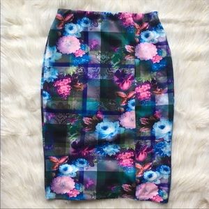 NYCC Vibrant floral pencil skirt